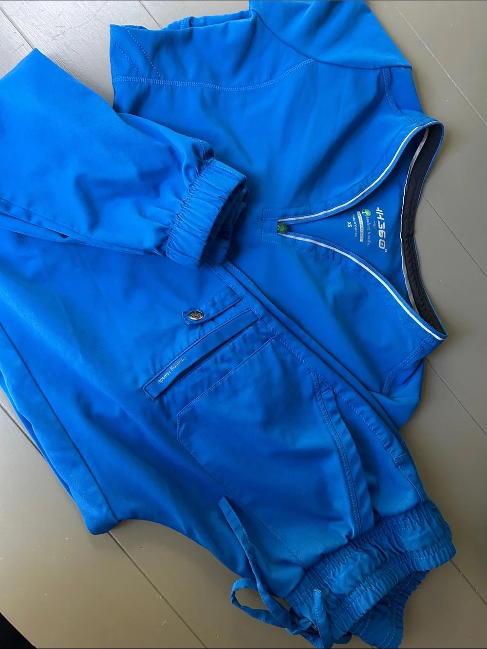 Bundle of royal blue nursing scrubs